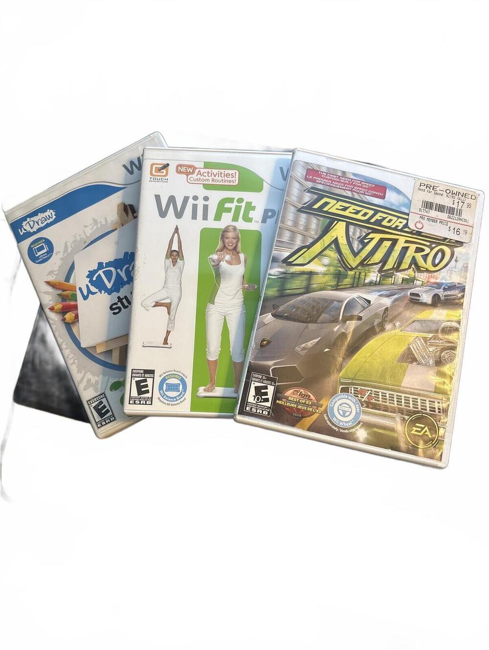 Nintendo Wii Games Bundle - Wii Fit Plus, Need for Speed Nitro, Art Academy